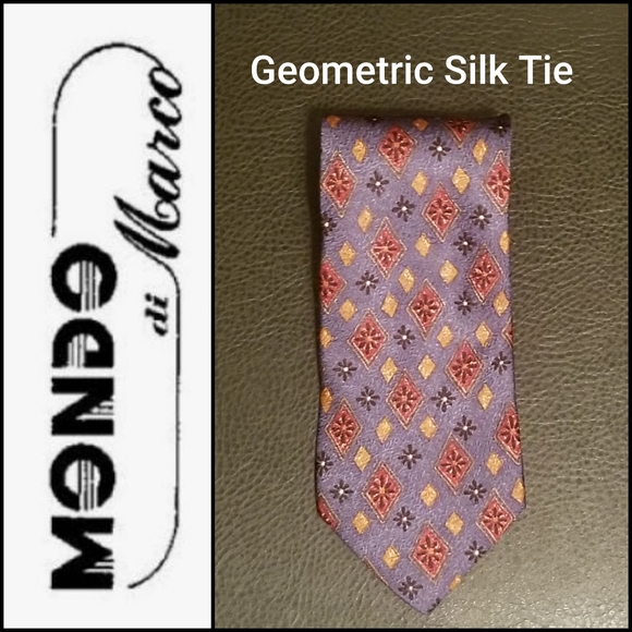 Mondo di Marco Geometric Men's Silk Tie - Picture 1 of 6